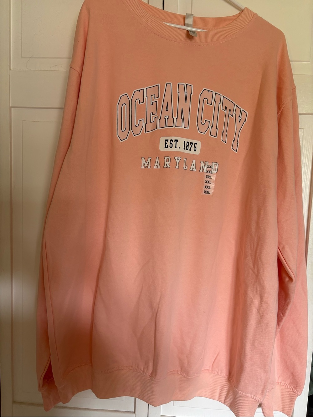 Ocean City Maryland Graphic Crewneck Sweatshirt - Peach